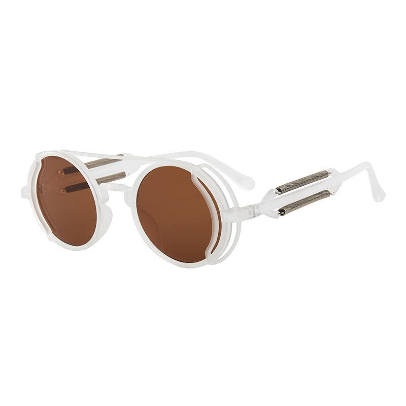Classic Gothic Steampunk Sunglasses Luxury Brand Designer High Quality Men and Women Retro Round Pc Frame Sunglasses - A Horizon Dawn