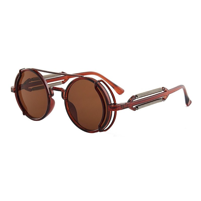 Classic Gothic Steampunk Sunglasses Luxury Brand Designer High Quality Men and Women Retro Round Pc Frame Sunglasses - A Horizon Dawn