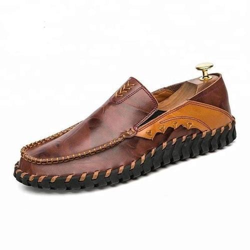 Dark Brown Men's Leather Casual Shoes - A Horizon Dawn