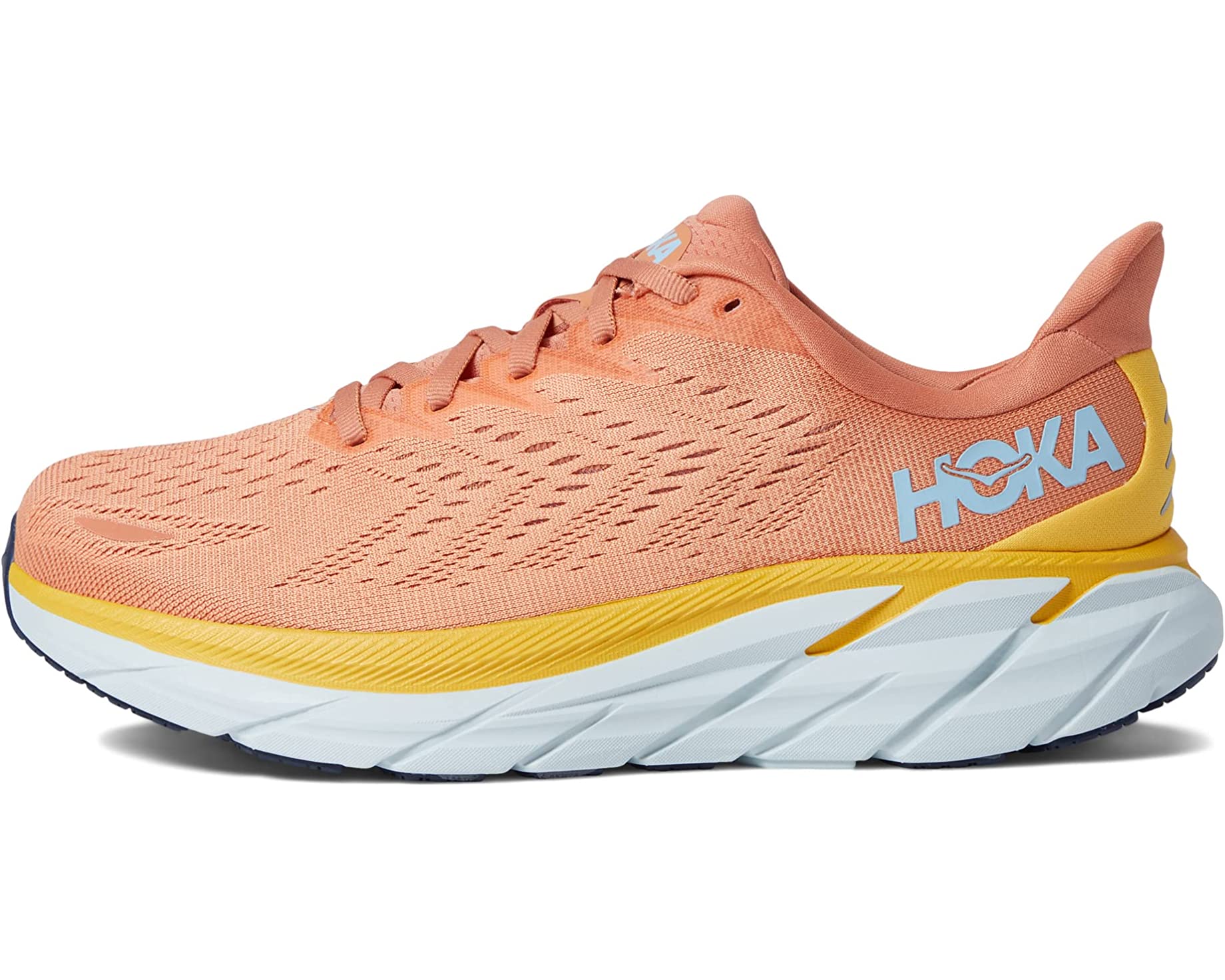 Hoka Clifton 8-Women Running Shoes- Coral - Size 8 M US
