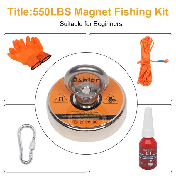 Magnet Fishing Kit with Strong Magnet for Pulling 550 lbs - A Horizon Dawn