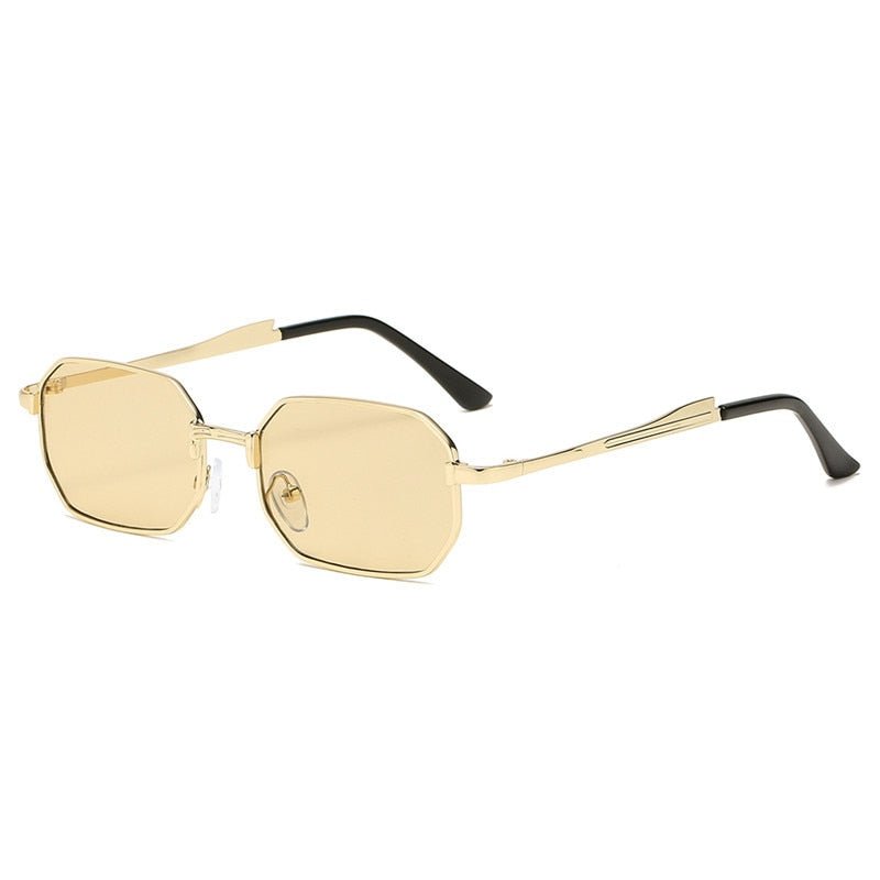Narrow Men's Sunglasses Fashion Rectangle Women metal Luxury Brand Sun glasses 2021 Classic Oculos Masculino Glasses UV400 - A Horizon Dawn