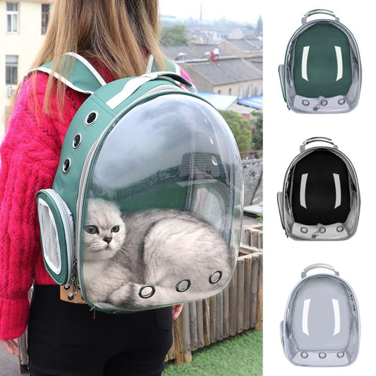 Portable Cat Carrier Bag Breathable Pet Small Dog Cat Backpack Outdoor Travel Space Capsule Cage Transparent Space Pet Backpack - A Horizon Dawn