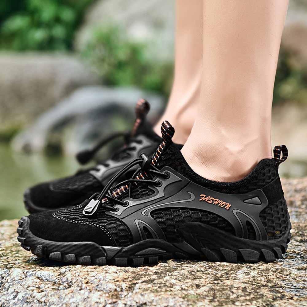 Summer Breathable Men Hiking Shoes Suede - Mesh Men Outdoor Sneakers - A Horizon Dawn