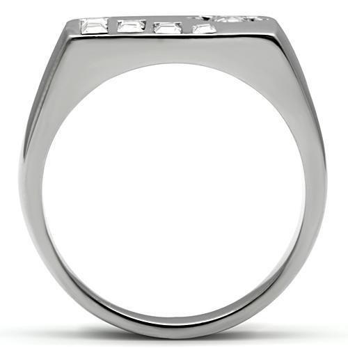 TK481 - High polished (no plating) Stainless Steel Ring with AAA Grade - A Horizon Dawn