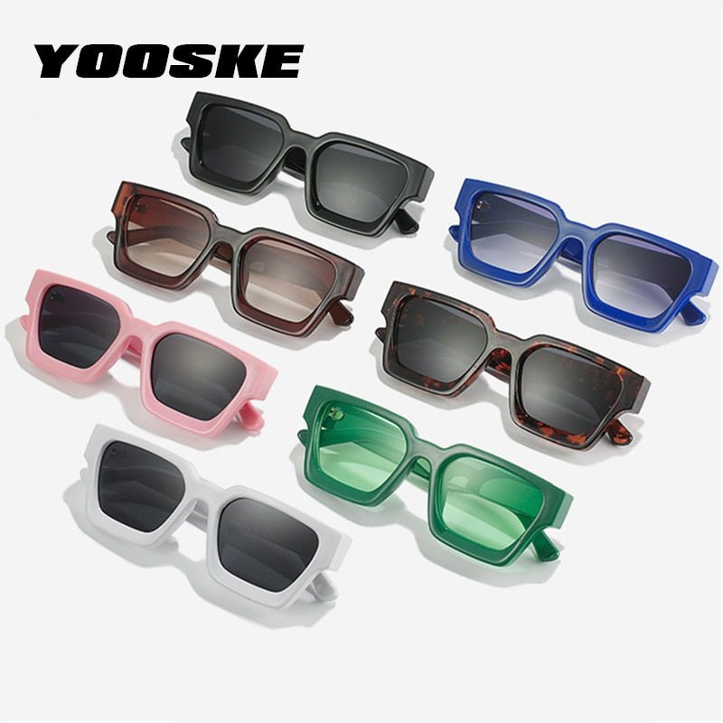 YOOSKE Vintage Small Square Sunglasses for Men Women Luxury Brand Designer Retro Sun Glasses Unisex Ins Popular Shades Eyewear - A Horizon Dawn